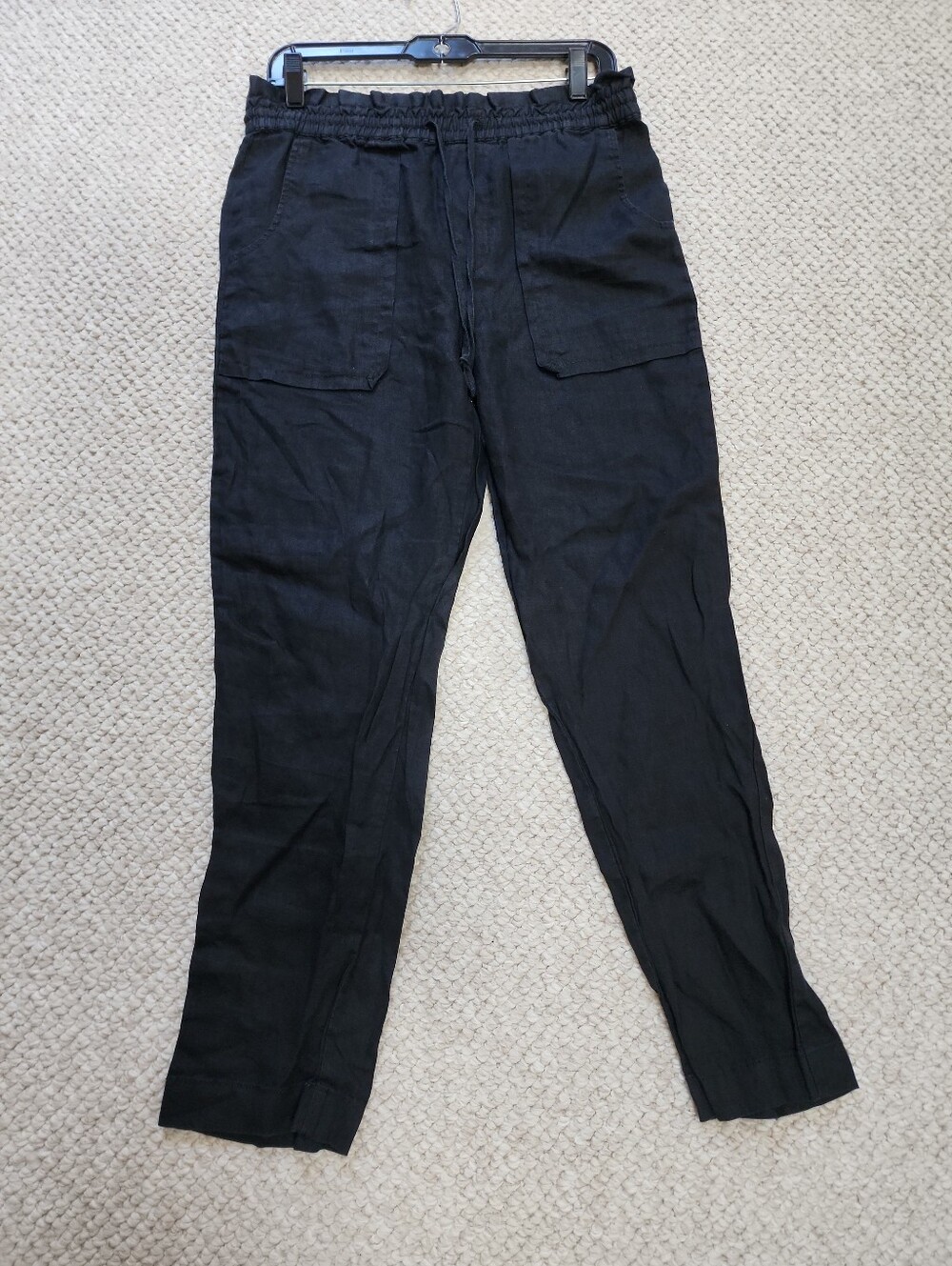 Women's Lauren Ralph Lauren Black Label Linen Pull on Drawstring Pants Sz 2